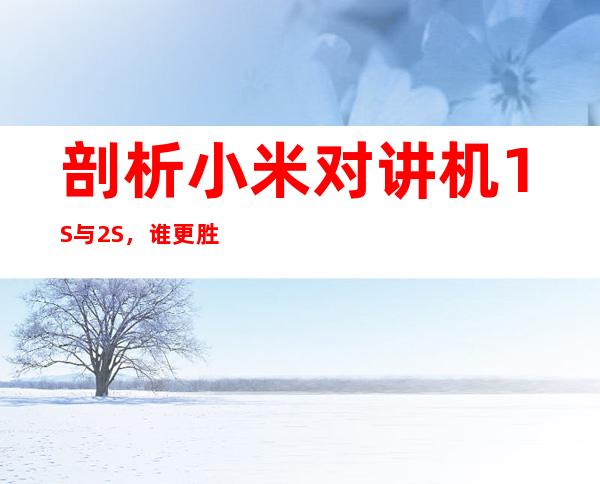 剖析小米对讲机1S与2S，谁更胜一筹？
